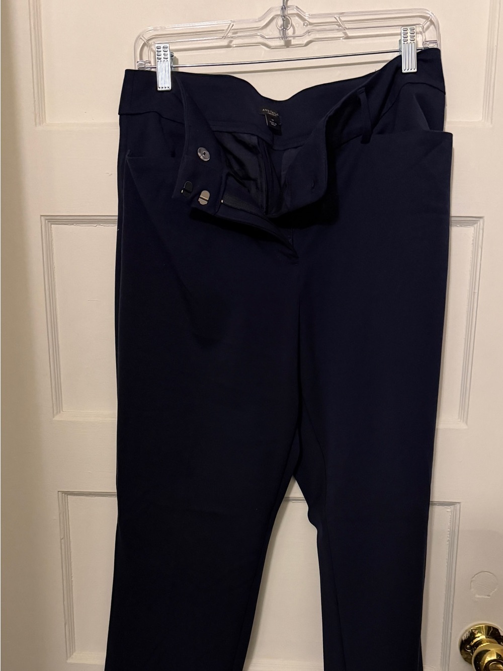Ann Taylor Factory Navy Straight-Leg Dress Trousers